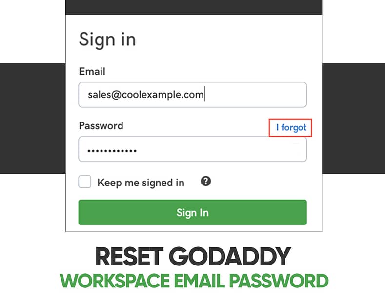 Reset Godaddy Webmail Login Password